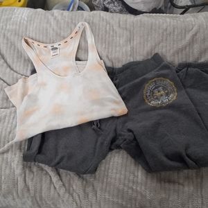 Pink racerback tank & Pink Sweatpants 💗